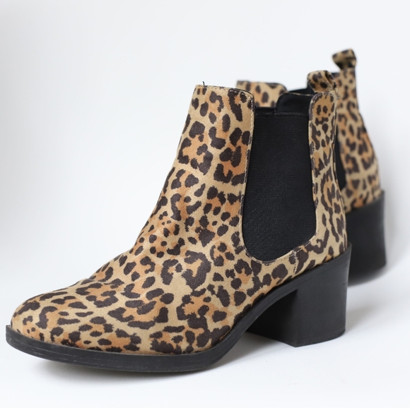 H&M Divided Leopard Print Ankle Booties - Picture 1 of 11